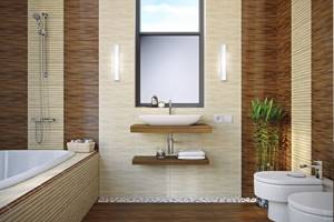 Идеи оформления пластиковых панелей для ванной комнаты - Имитация дерева и декоративного камня