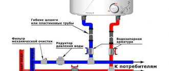 Схема подключения проточного электрического водонагревателя