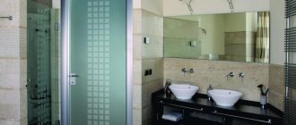 Glass doors for the bathroom - compare with a toilet