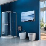 Ванная комната синего цвета в морском стиле