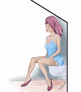 ванная на мансарде иллюстрация оксана пантелеева