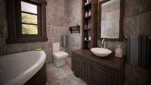 Ванная в стиле шале