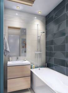 вариант яркого дизайна ванной комнаты 2.5 кв.м